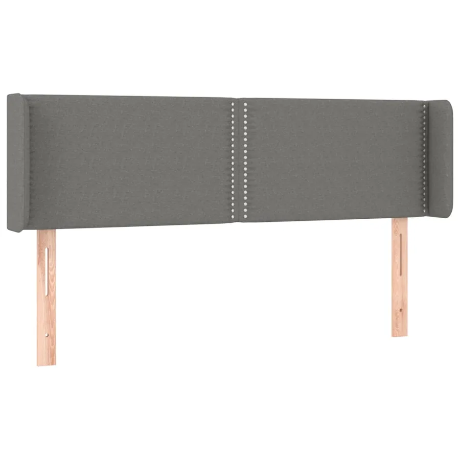 Tête de lit avec oreilles Gris foncé 147x16x78/88 cm Tissu - 2