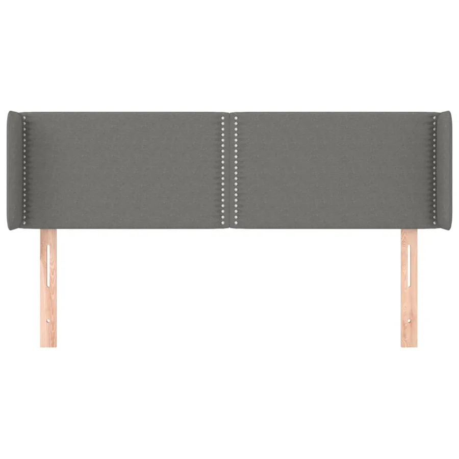 Tête de lit avec oreilles Gris foncé 147x16x78/88 cm Tissu - 3