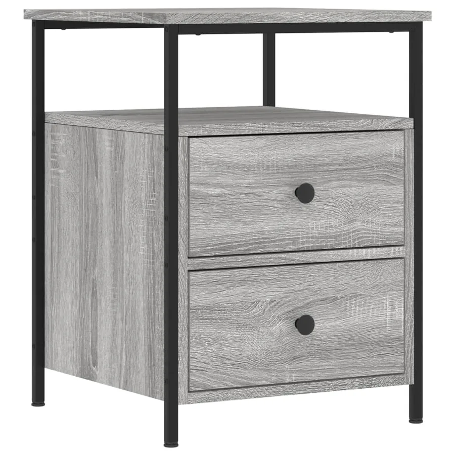 Tables de chevet 2 pcs sonoma gris 44x45x60cm bois d'ingénierie - 3