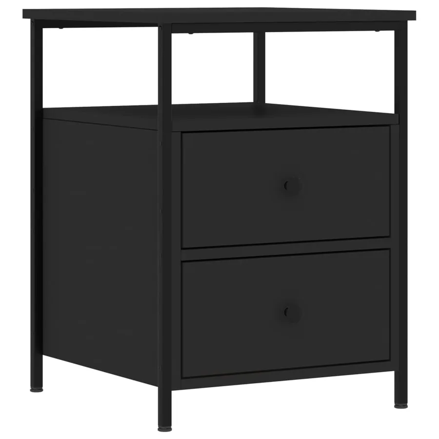 Tables de chevet 2 pcs noir 44x45x60 cm bois d’ingénierie - 3