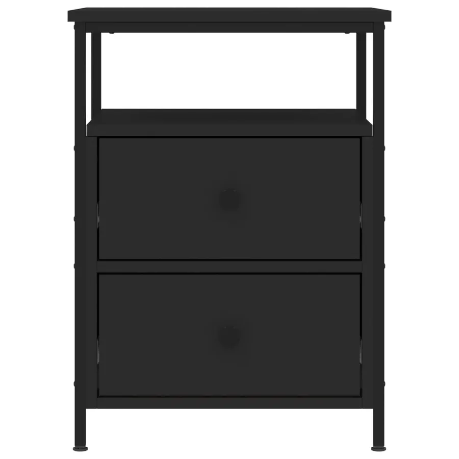 Tables de chevet 2 pcs noir 44x45x60 cm bois d’ingénierie - 4