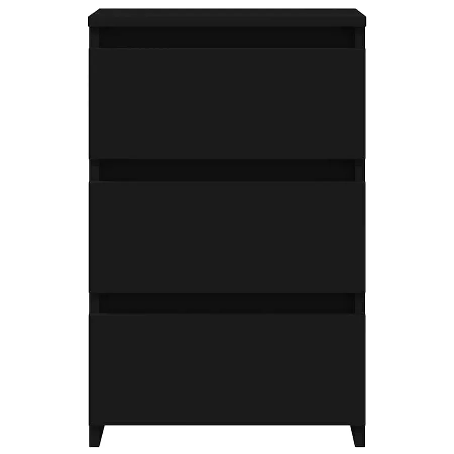 Tables de chevet 2 pcs noir 40x35x62,5 cm bois d'ingénierie - 4