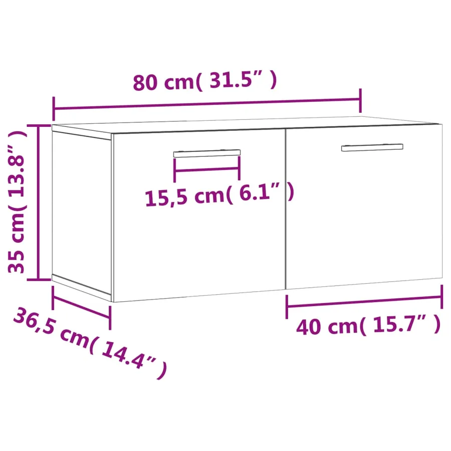 Armoire murale chêne sonoma 80x36,5x35 cm bois d'ingénierie - 12