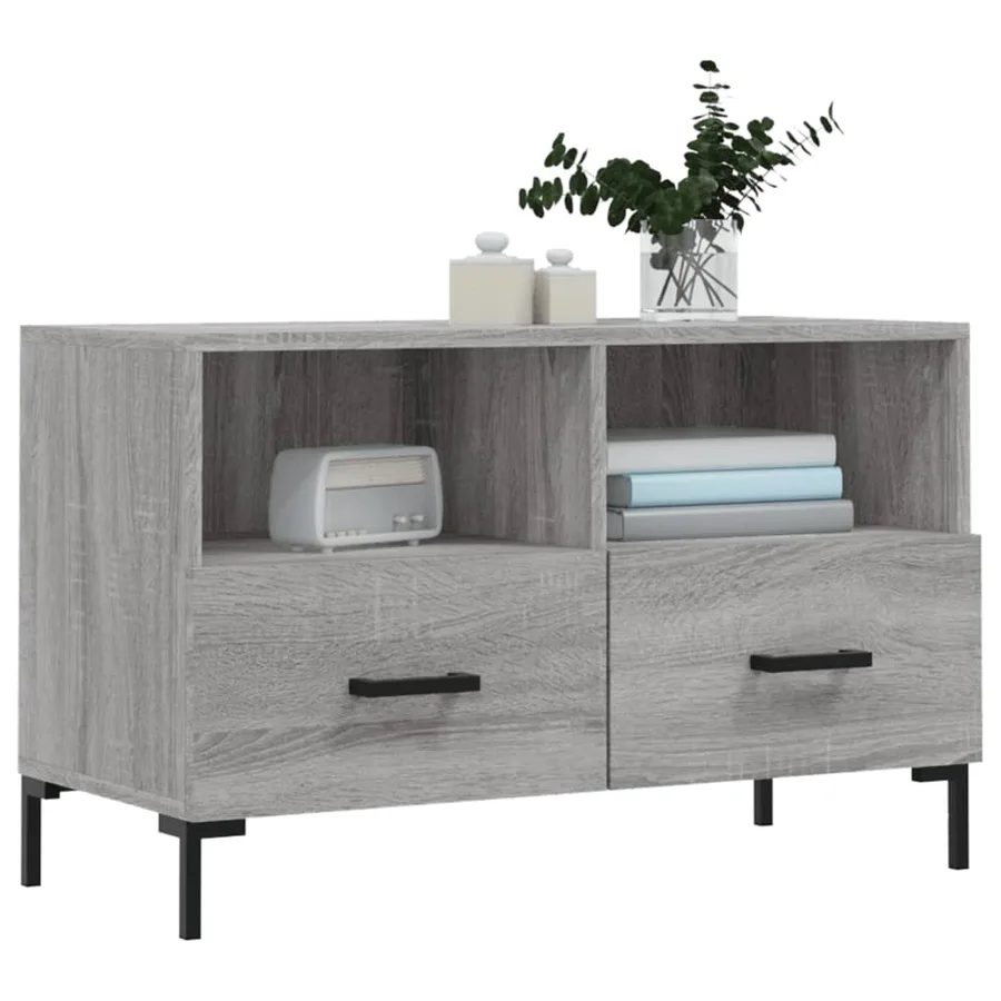Meuble TV Sonoma gris 80x36x50 cm Bois d'ingénierie - 3
