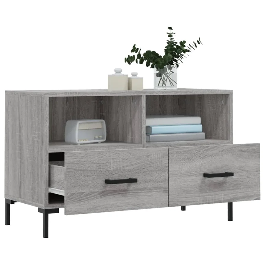 Meuble TV Sonoma gris 80x36x50 cm Bois d'ingénierie - 4