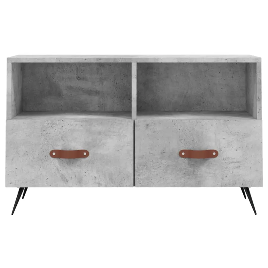 Meuble TV Gris béton 80x36x50 cm Bois d'ingénierie - 5
