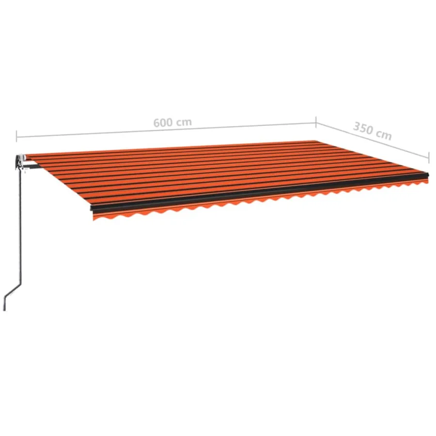 Auvent rétractable automatique 600x350 cm Orange et marron - 9
