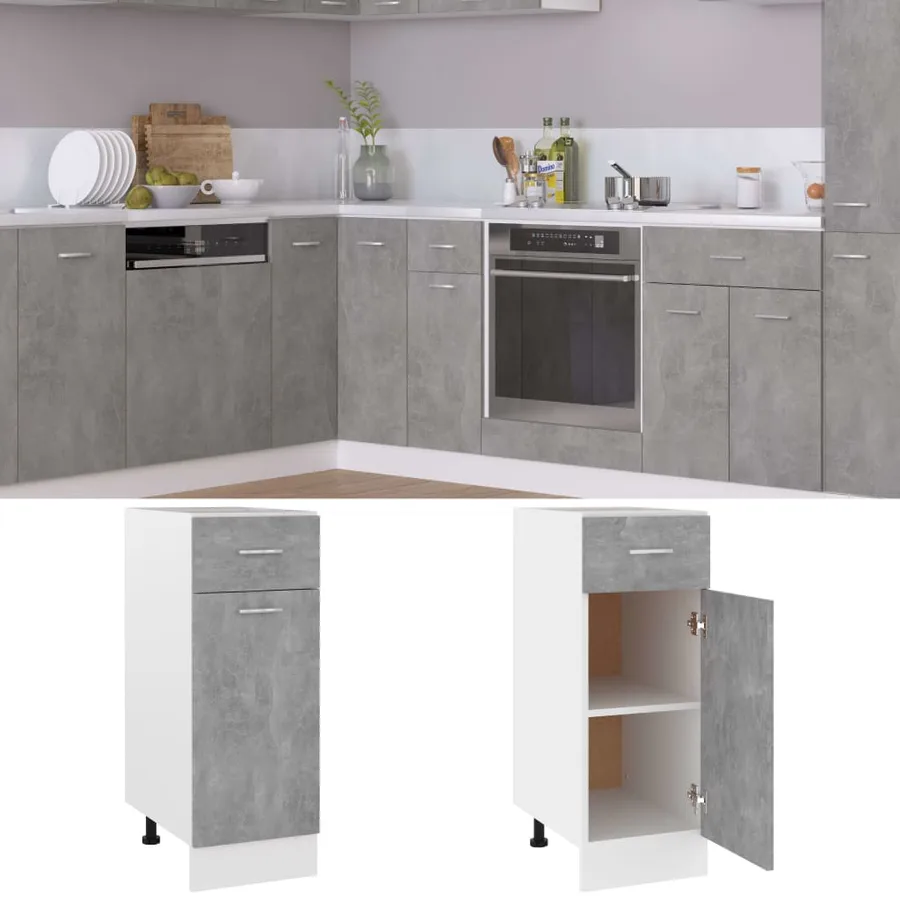 Armoire à tiroirs "Lyon" Gris béton 30 x 46 x 81,5 cm Bois d'ingénierie - 2