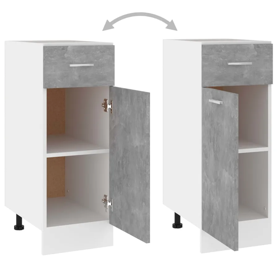 Armoire à tiroirs "Lyon" Gris béton 30 x 46 x 81,5 cm Bois d'ingénierie - 6