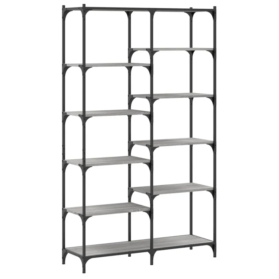 Bibliothèque sonoma gris 100x32x170 cm bois d'ingénierie et fer - 2