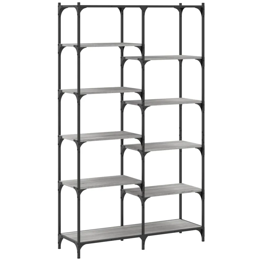 Bibliothèque sonoma gris 100x32x170 cm bois d'ingénierie et fer - 6