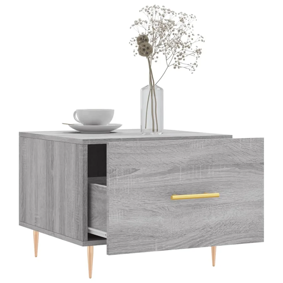 Table basse Sonoma gris 50x50x40 cm Bois d'ingénierie - 4