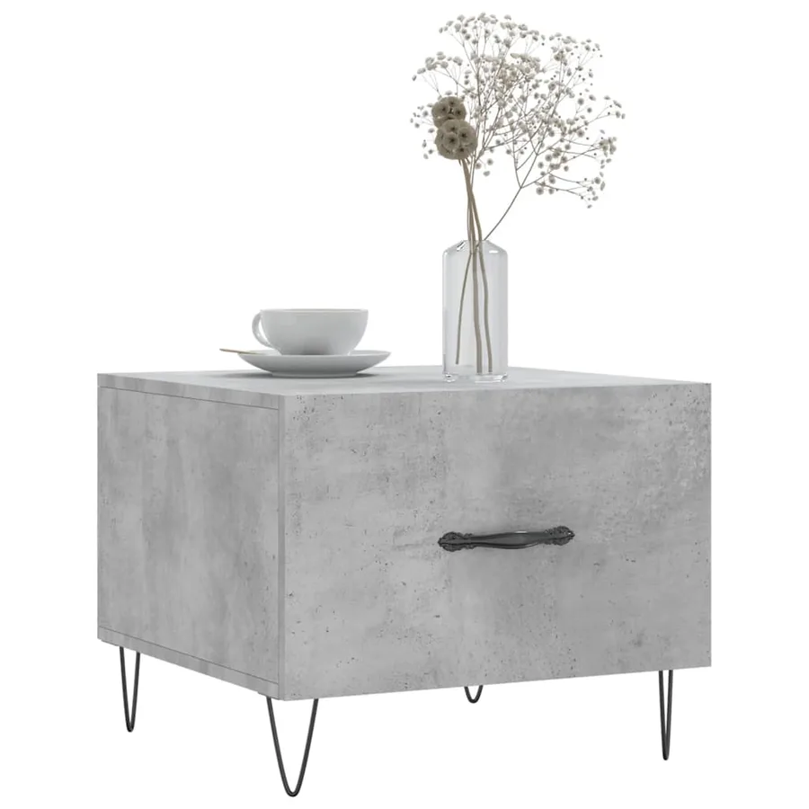 Table basse gris béton 50x50x40 cm bois d'ingénierie - 3