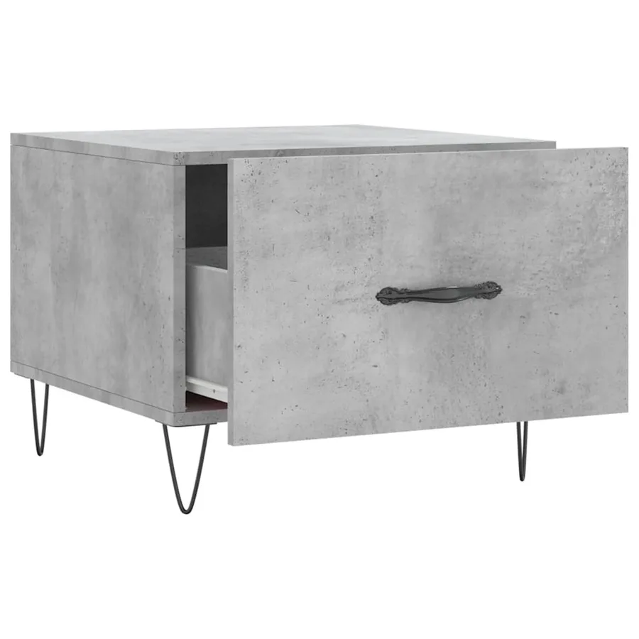Table basse gris béton 50x50x40 cm bois d'ingénierie - 6