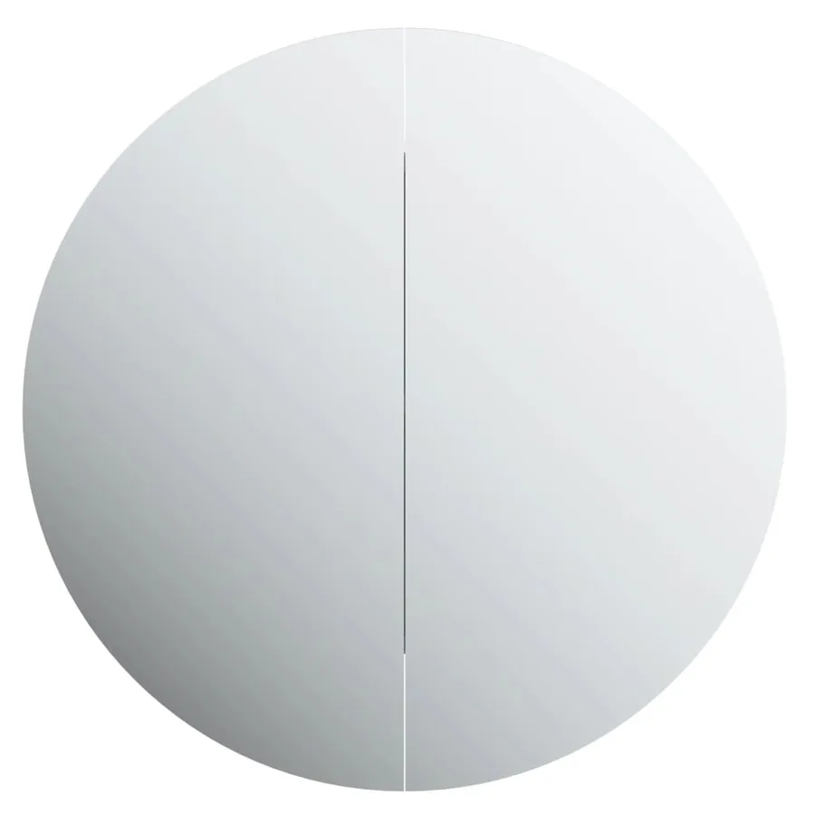 Armoire de salle de bain miroir rond et LED Blanc 54x54x17,5 cm - 6