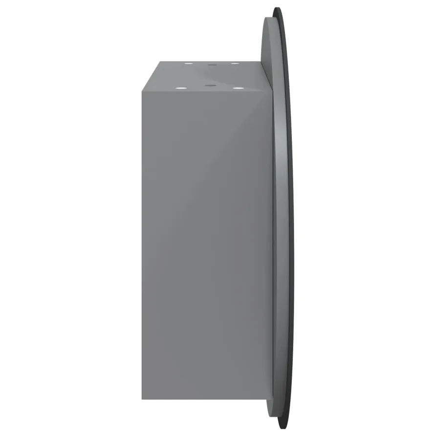 Armoire de salle de bain miroir rond et LED Gris 47x47x17,5 cm - 7