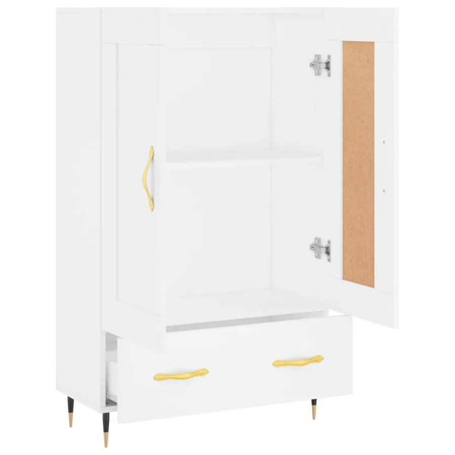 Buffet haut blanc 69,5x31x115 cm bois d'ingénierie - 6