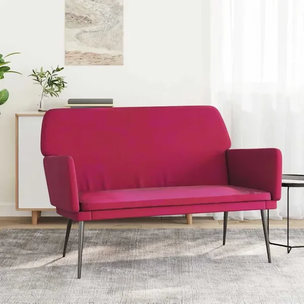 Banc Rouge bordeaux 108x79x79 cm Velours