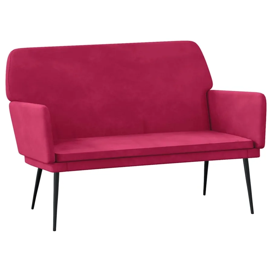 Banc Rouge bordeaux 108x79x79 cm Velours - 2