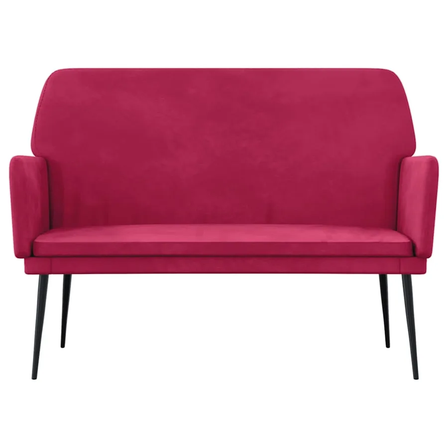 Banc Rouge bordeaux 108x79x79 cm Velours - 3