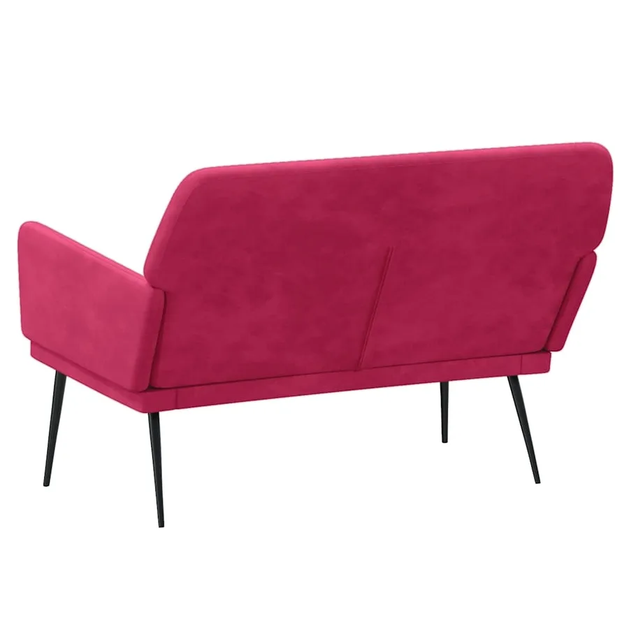 Banc Rouge bordeaux 108x79x79 cm Velours - 5