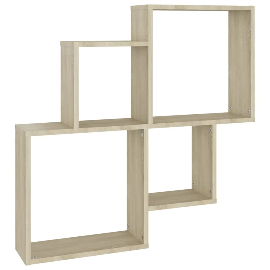 Étagère murale cube Chêne sonoma 80x15x78,5cm Bois d’ingénierie - 2
