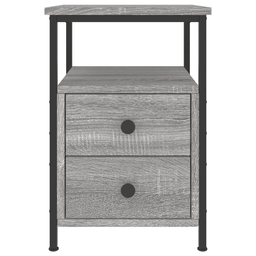 Table de chevet sonoma gris 34x35,5x50 cm bois d'ingénierie - 5
