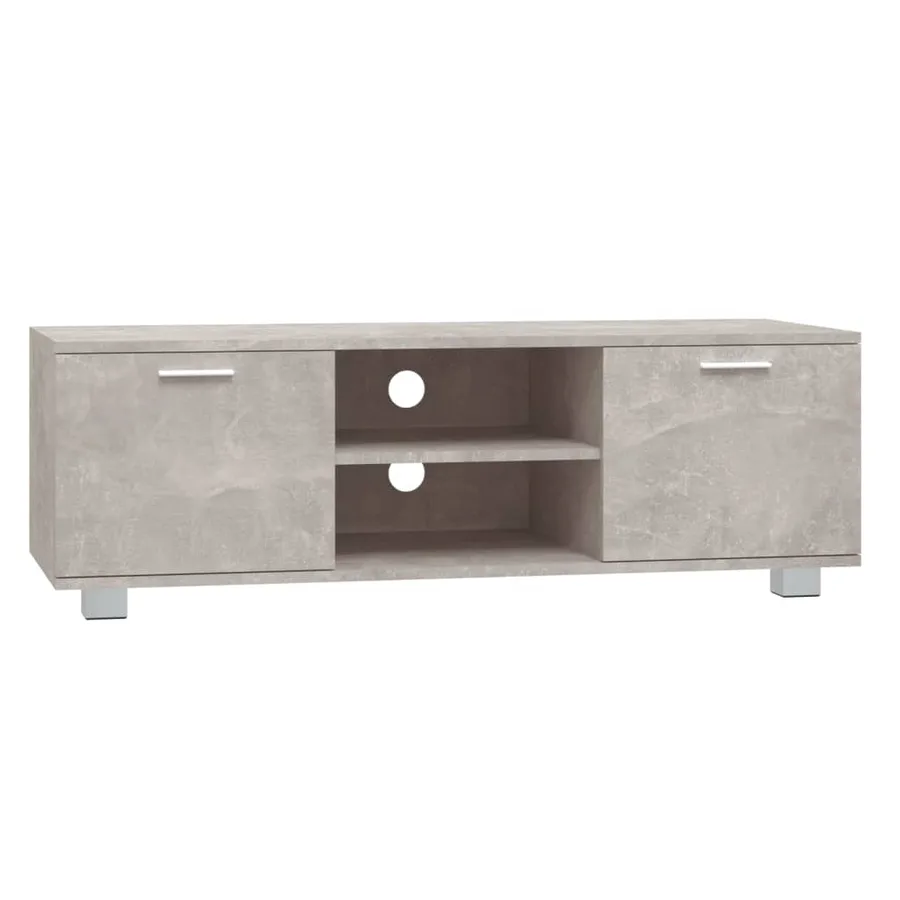 Meuble TV Gris béton 120x40,5x35 cm Bois d'ingénierie - 2