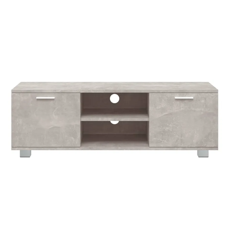 Meuble TV Gris béton 120x40,5x35 cm Bois d'ingénierie - 4