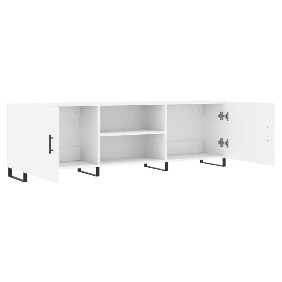 Meuble TV blanc 150x30x50 cm bois d'ingénierie - 6