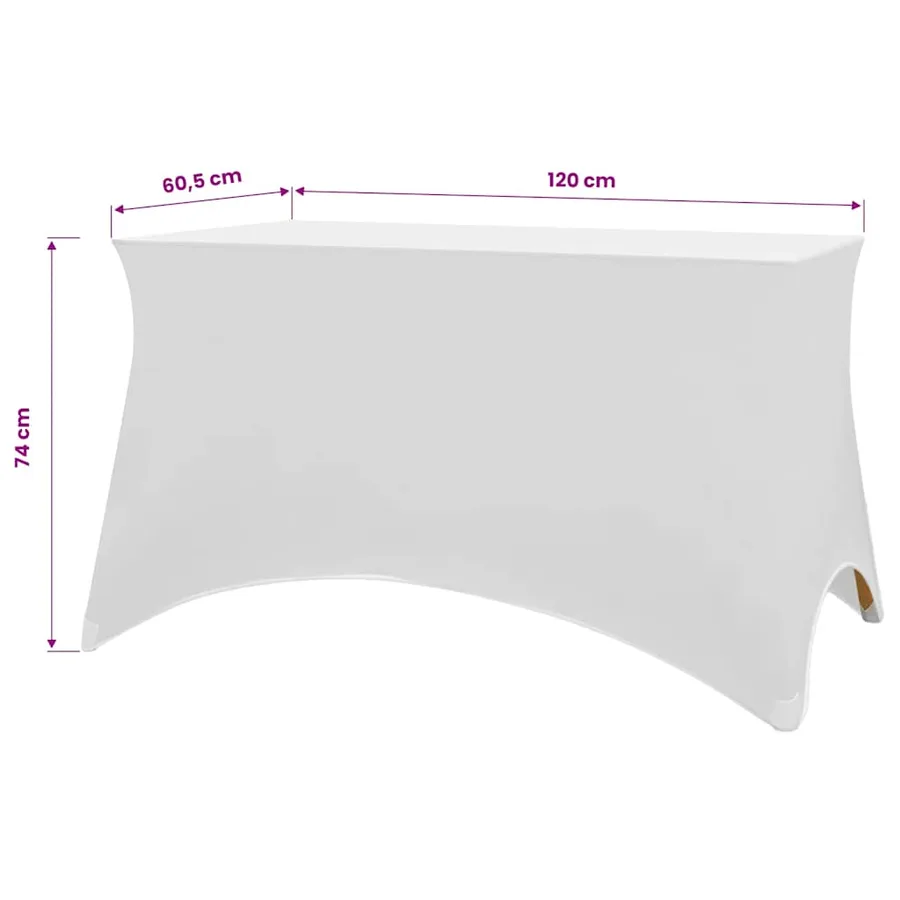 Housses extensibles pour table 2 pièces 120x60,5x74 cm Blanc - 6