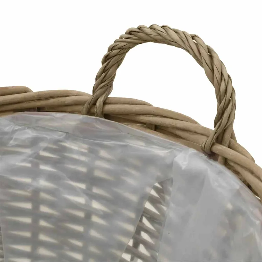 Lits surélevés 4 pcs Osier avec doublure en PE - 5