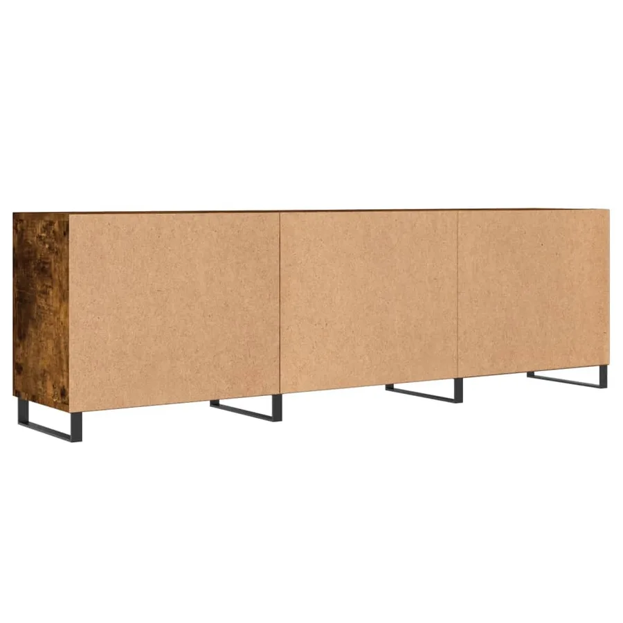 Meuble TV chêne fumé 150x30x50 cm bois d'ingénierie - 8