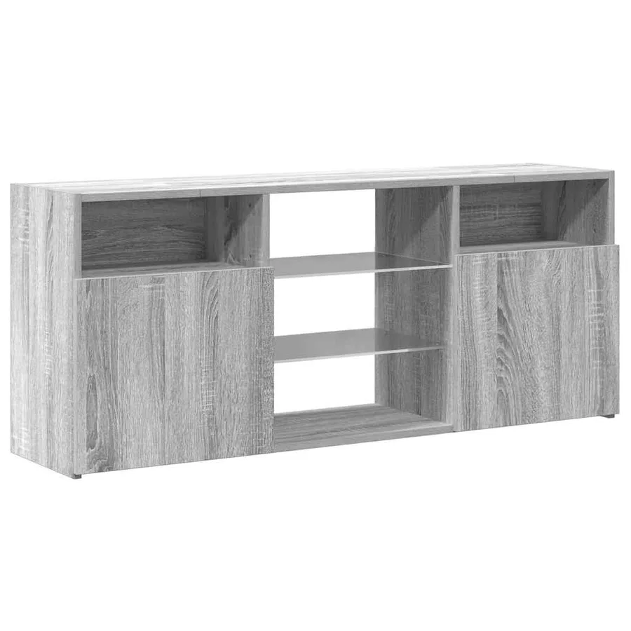 Meuble TV avec lumières LED Sonoma gris 120x30x50 cm - 6