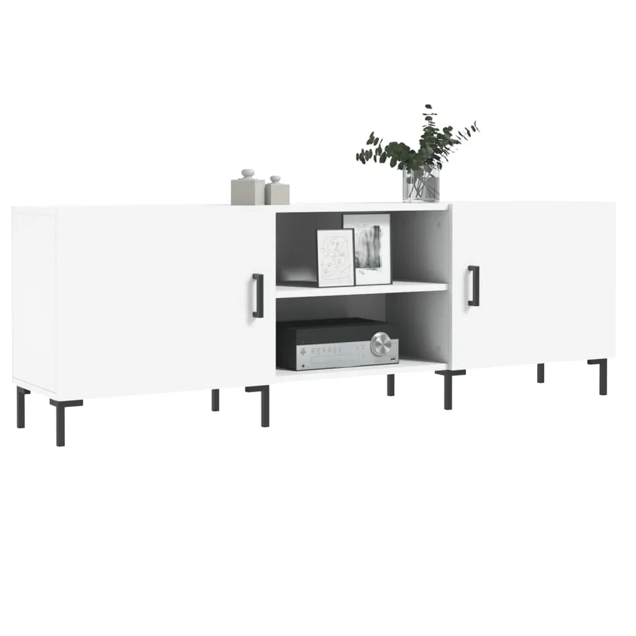 Meuble TV blanc 150x30x50 cm bois d'ingénierie - 3