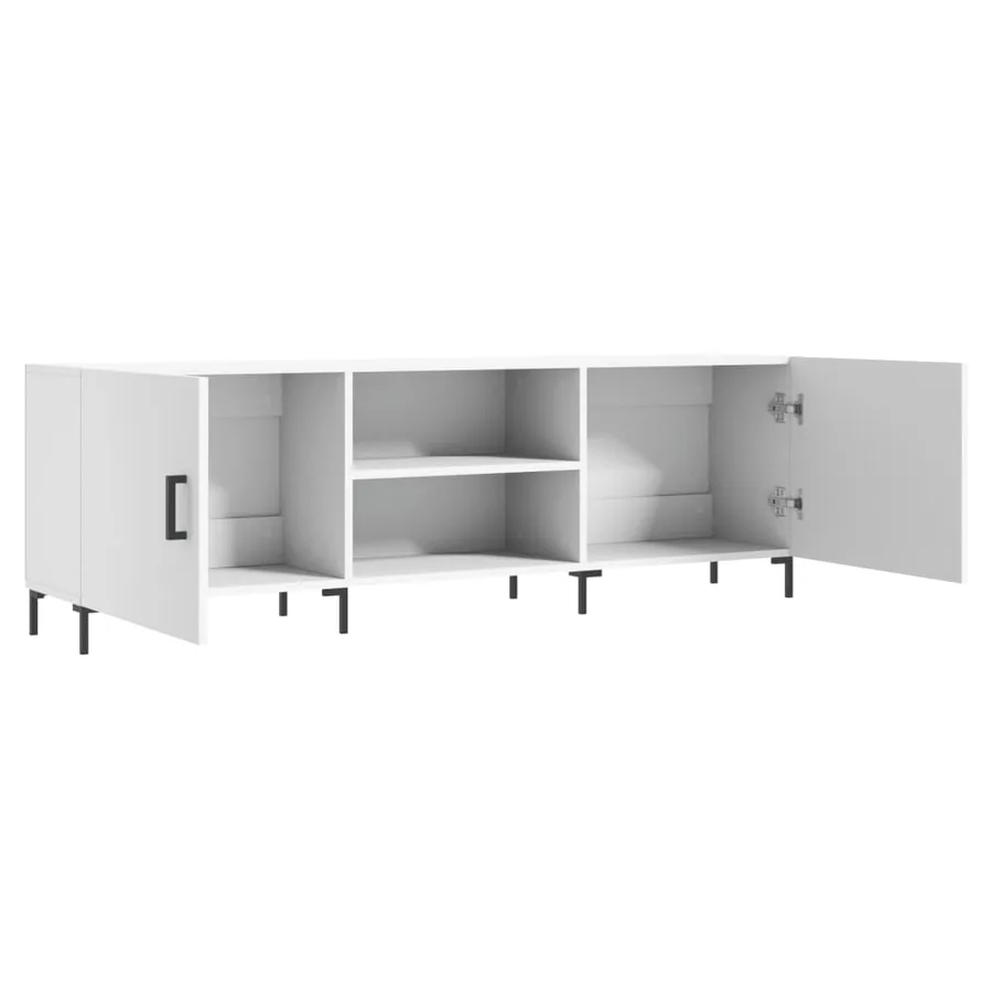 Meuble TV blanc 150x30x50 cm bois d'ingénierie - 6
