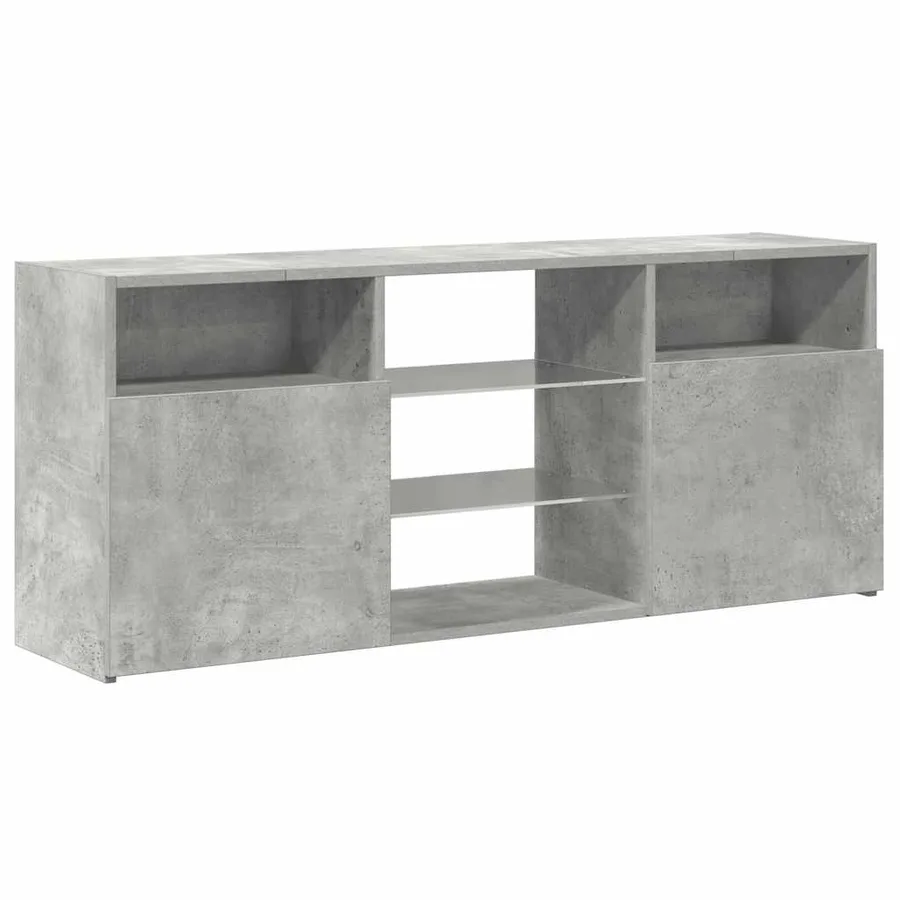 Meuble TV avec lumières LED gris béton 120x30x50 cm - 6