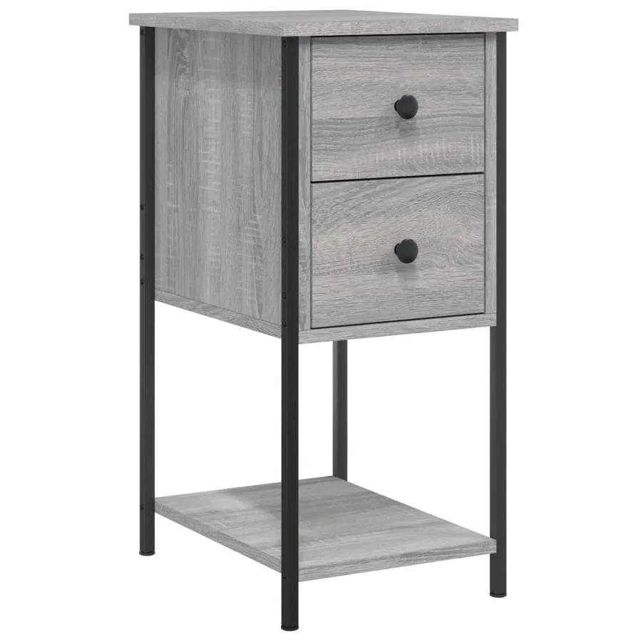 Table de chevet sonoma gris 32x42x70 cm bois d'ingénierie - 2