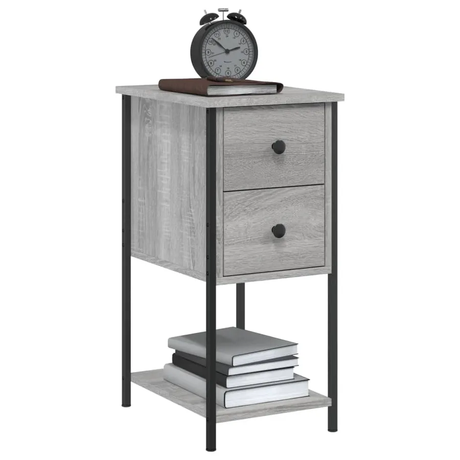 Table de chevet sonoma gris 32x42x70 cm bois d'ingénierie - 3