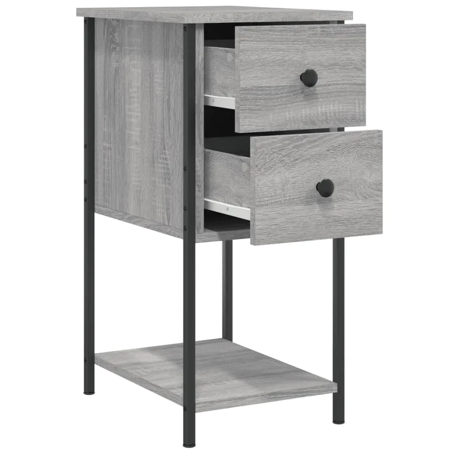 Table de chevet sonoma gris 32x42x70 cm bois d'ingénierie - 5