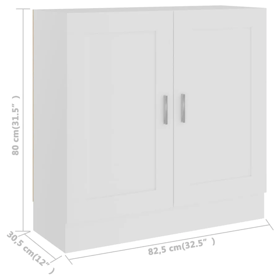 Bibliothèque Blanc 82,5x30,5x80 cm Bois d'ingénierie - 8