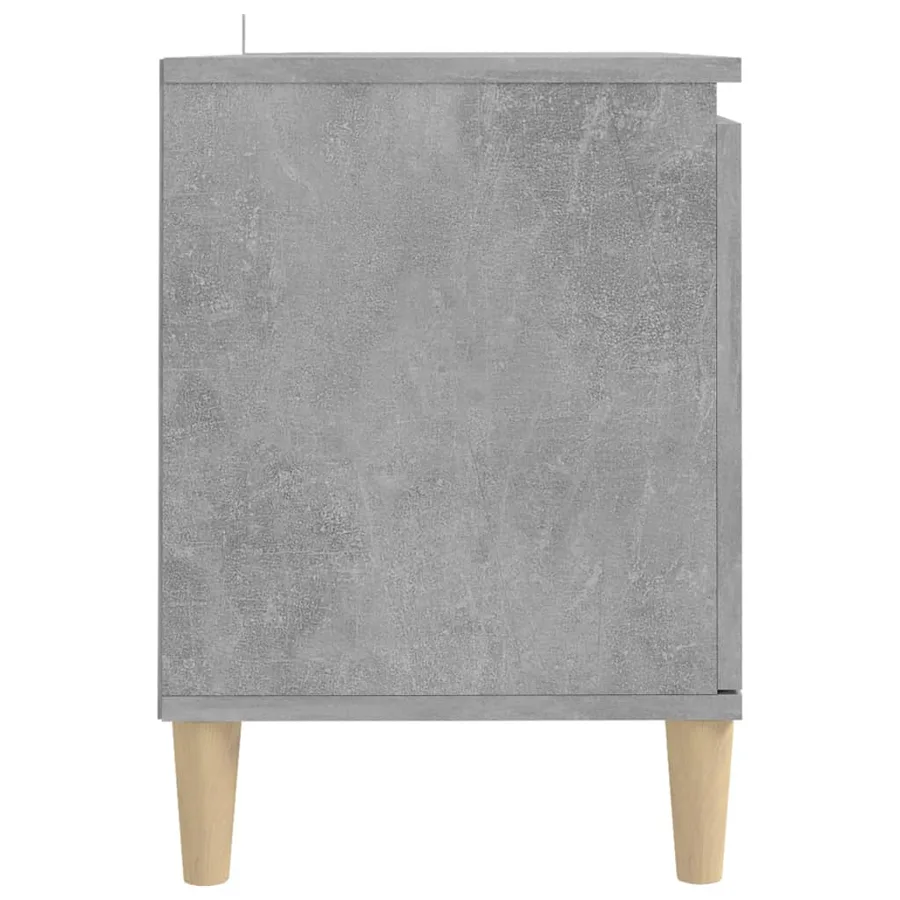 Meuble TV avec pieds en bois massif Gris béton 103,5x35x50 cm - 6