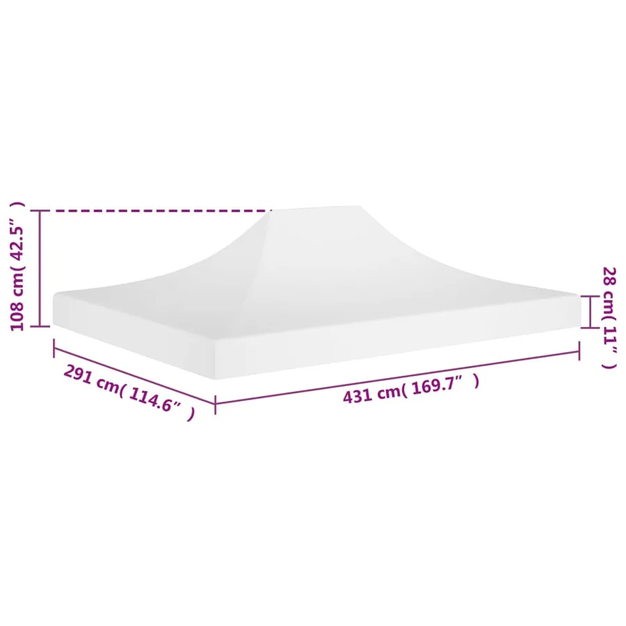 Toit de tente de réception 4,5x3 m Blanc 270 g/m² - 6