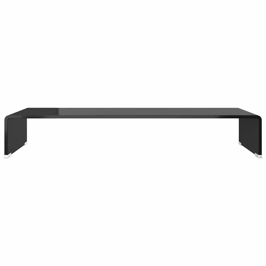 Meuble TV/support pour moniteur 80x30x13 cm verre noir - 3