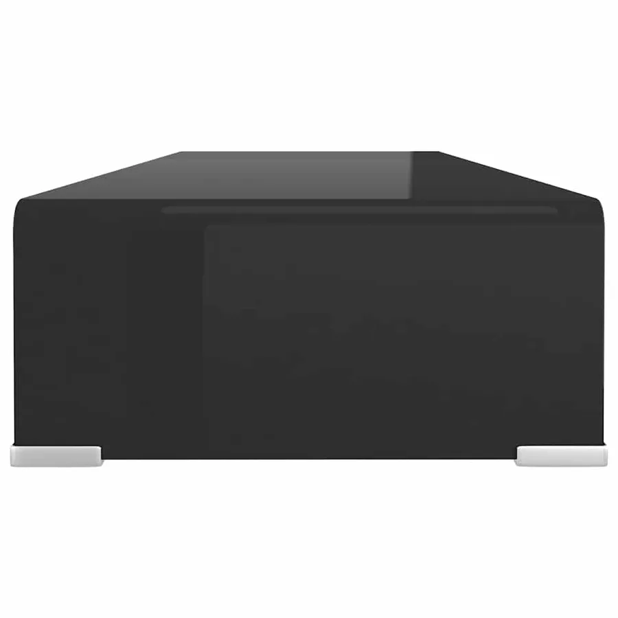 Meuble TV/support pour moniteur 80x30x13 cm verre noir - 4