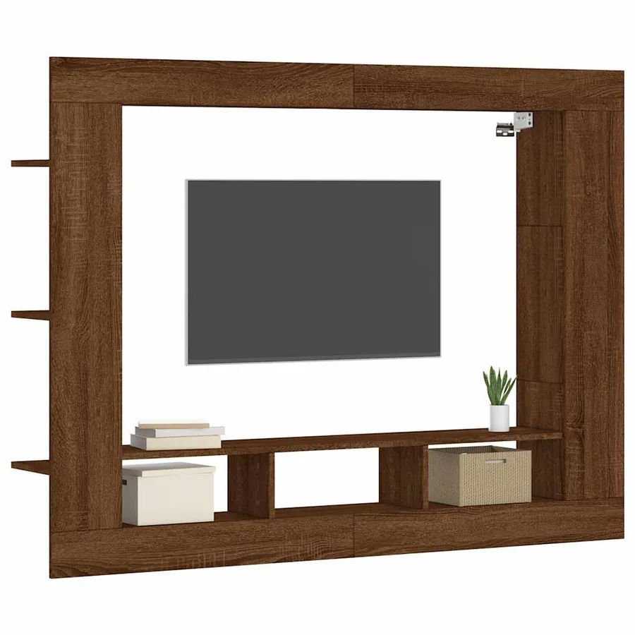 Meuble TV chêne marron 152x22x113 cm bois d'ingénierie - 3