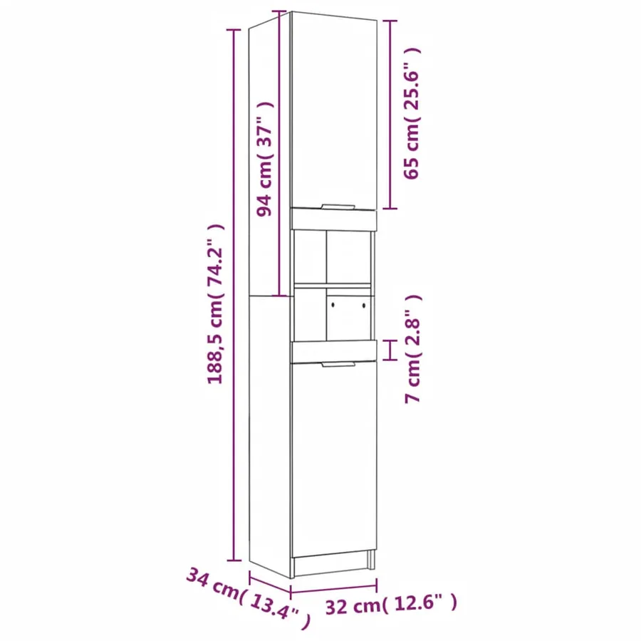 Ensemble d'armoires de salle de bain 4 pcs sonoma gris - 10