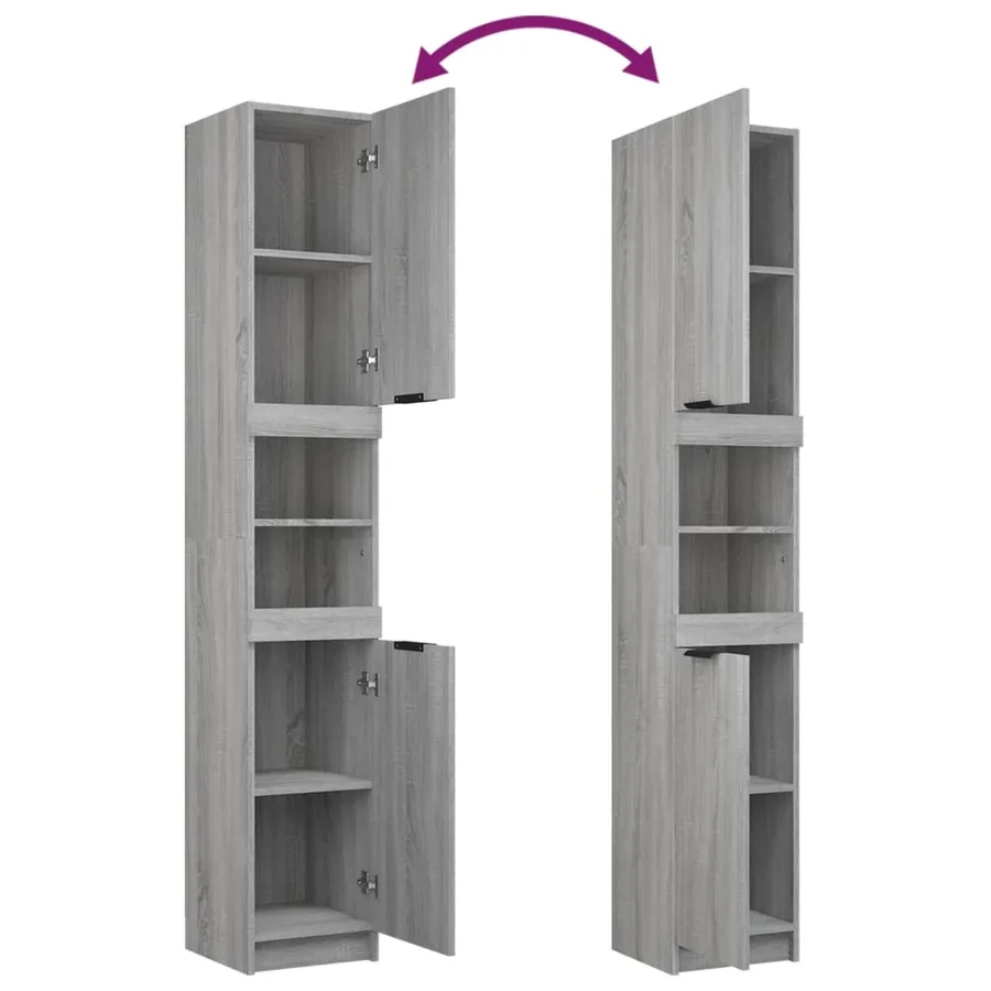 Ensemble d'armoires de salle de bain 4 pcs sonoma gris - 6