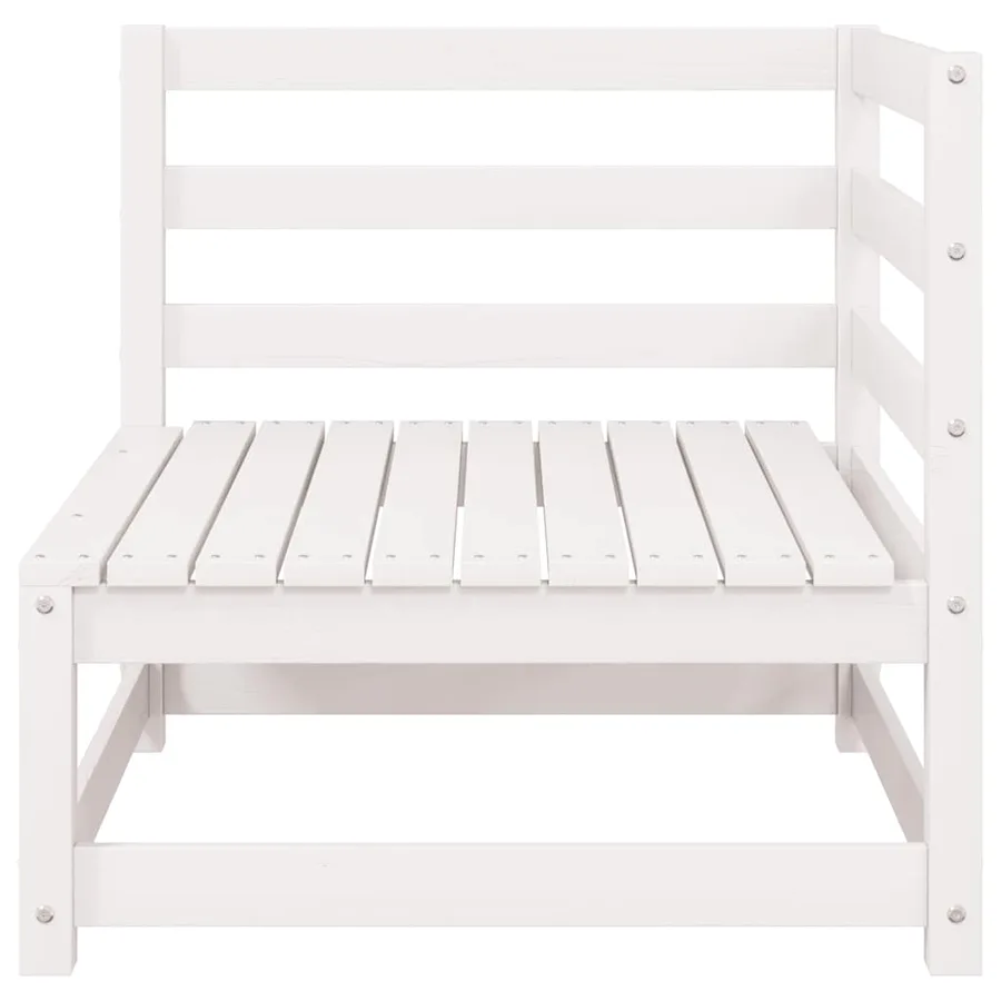 Canapé 2 places de jardin et coussins Blanc Bois de pin massif - 2