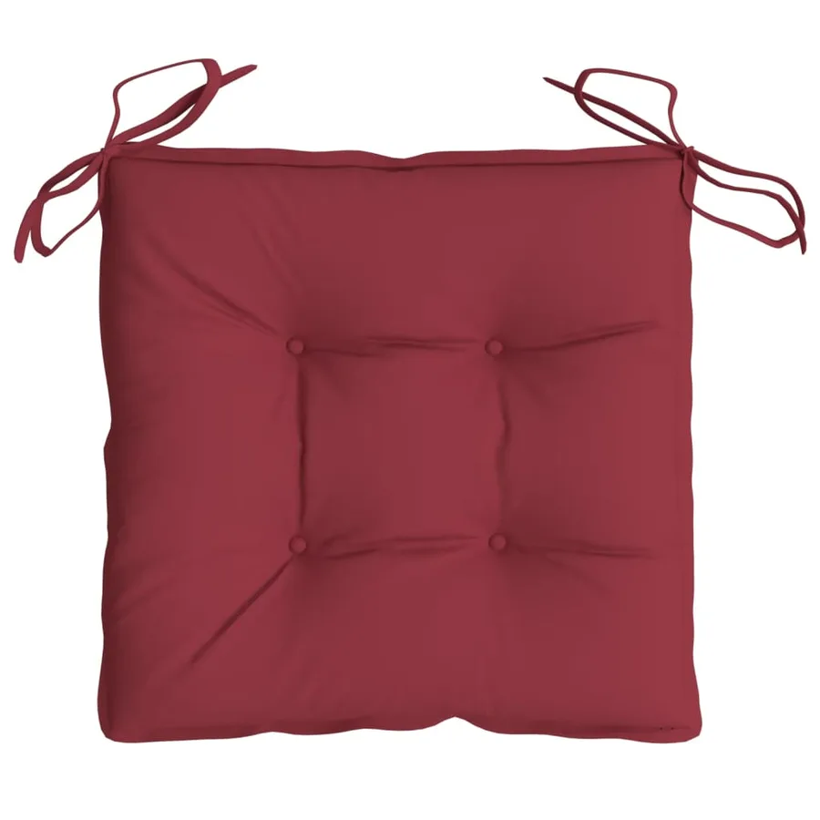 Coussins de chaise lot de 6 bordeaux 40x40x7 cm tissu oxford - 6
